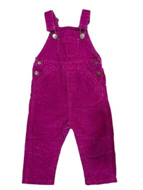 Hanna Anderson Magenta pink Fuchsia Corduroy Overalls 18-24 months baby girl
